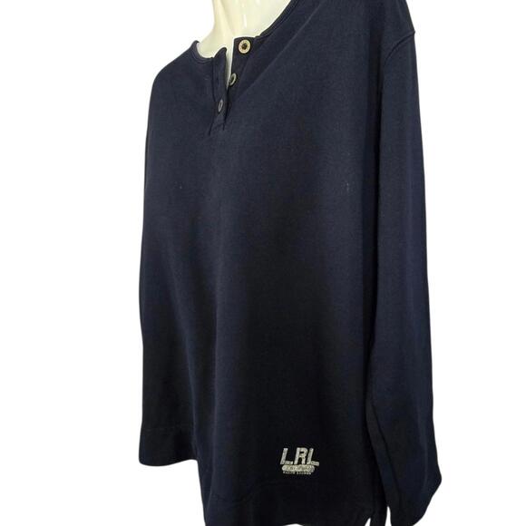 Lauren Ralph Lauren Men's Navy Blue Henley‎ Sweater - Picture 2 of 6